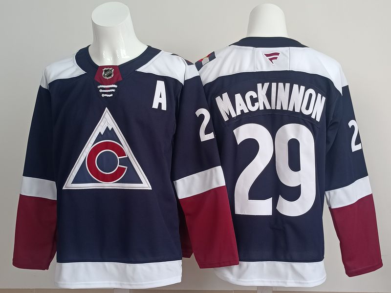 Men 2025 Colorado Avalanche #29 Mackinnon Blue Fanatics Home Premium NHL Jersey style 1